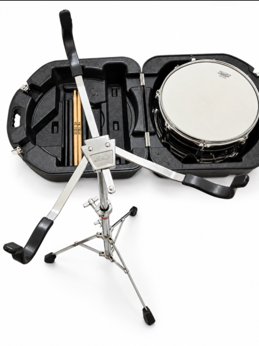 Ludwig 14" Snare Drum Kit Black Sparkle with Hard Case Stand Practice Pad
